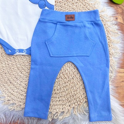  CONJ. DE MALHA 3 PEÇAS - Bear - Azul Jeans e Off White